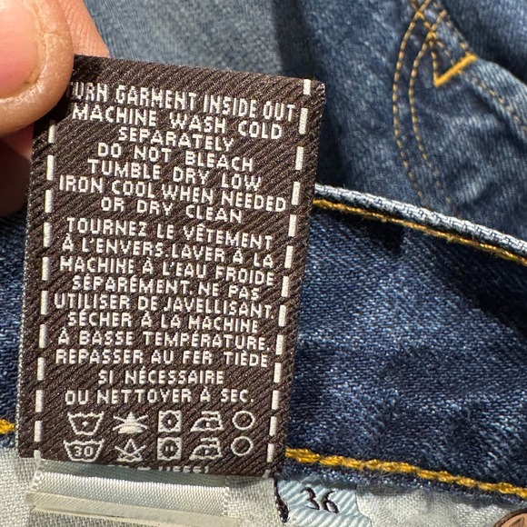 7 FOR ALL MANKIND Standard Button Fly Jeans Sz 36 Blue Cotton Blend Pockets - Picture 10 of 12